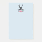 Black Deer Head met roze bloemen en bergen Post-it® Notes (Voorkant)