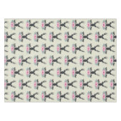 Black Deer Head met roze bloemen en bergen Tafelkleed (Voorkant (Horizontaal))