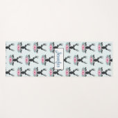Black Deer Head met roze bloemen en bergen Yogamat (Voorkant (horizontaal))
