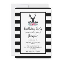 Black Deer Head met roze ventilator Bouquet Birthd