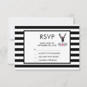 Black Deer Head met roze ventilator RSVP (Voorkant)