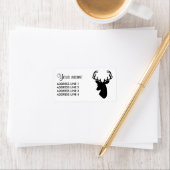 Black Deer Head Silhouette Etiket (Insitu)