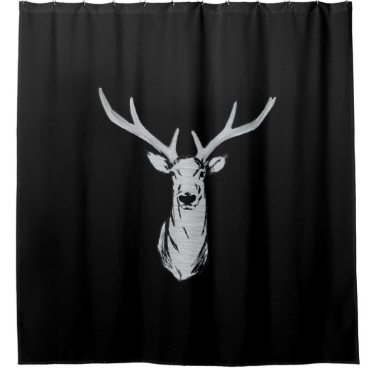 Black Deer Shower-gordijn Douchegordijn (Voorkant)