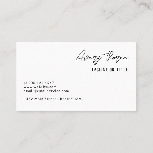 Black Deer Silhouette Name in Signature Script Visitekaartje (Achterkant)