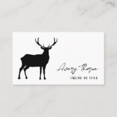 Black Deer Silhouette Name in Signature Script Visitekaartje (Voorkant)