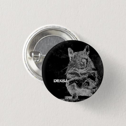 BLACK DEGU RONDE BUTTON 3,2 CM (Voorkant /achterkant)