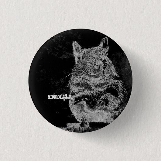 BLACK DEGU RONDE BUTTON 3,2 CM (Voorkant)