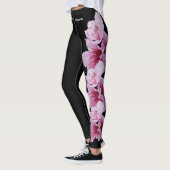Black Delaware State Flower Peach Blossom Leggings (Links)