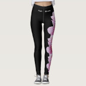 Black Delaware State Flower Peach Blossom Leggings (Voorkant)