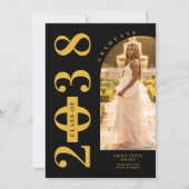 Black Delicate Arch MInimalist Grad Golden Kaart (Voorkant)