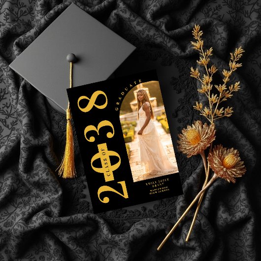 Black Delicate Arch MInimalist Grad Golden Kaart
