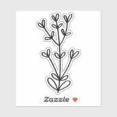 Black Delicate Botanical Transparent Custom Cut  Sticker (Vel)