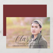 Black Delicate Class of 2017 Photo Afstuderen Aankondiging (Voorkant / Achterkant)