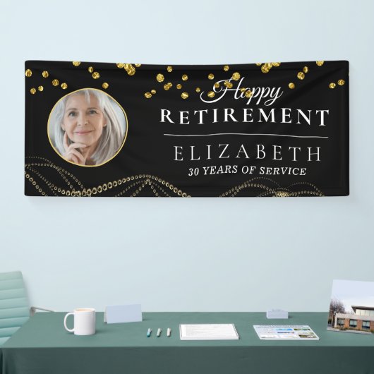 Black Delicate Custom Photo Retirement Party Spandoek (Beurs)
