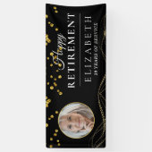 Black Delicate Custom Photo Retirement Party Spandoek (Verticaal)