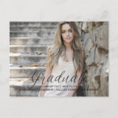 Black Delicate Script Photo Afstuderen Briefkaart (Voorkant)