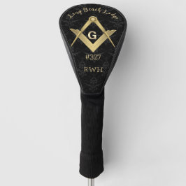 Black Demask Masonic Monogrammed Golfheadcover