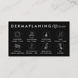 Black Dermaplaning Aftercare Post Instruction Visitekaartje