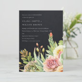 BLACK DESERT SUCCULENT CACTI FOLIAGE COUPLE SHOWER KAART (Staand voorkant)