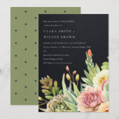 BLACK DESERT SUCCULENT CACTI FOLIAGE COUPLE SHOWER KAART (Voorkant / Achterkant)