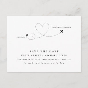 Black Destination Wedding Sla de datum op Aankondigingskaart