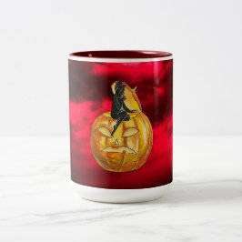  Black Devil op Jack o' Lantern & Red Cloud Tweekleurige Koffiemok
