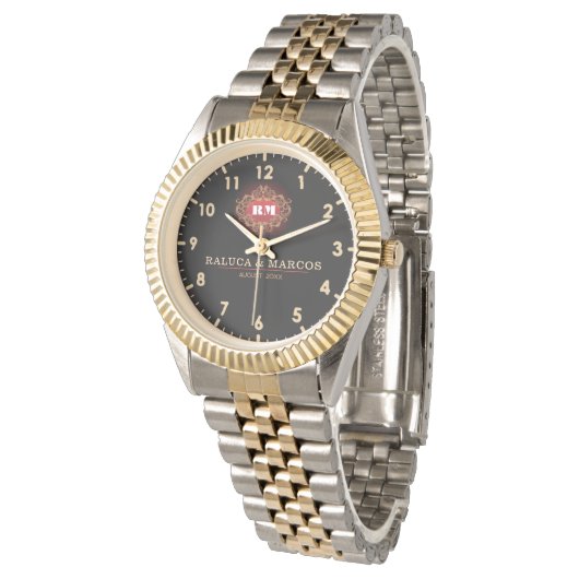 Black Dial Gold Personalized Custom Luxury Timepie Horloge (Gekanteld)