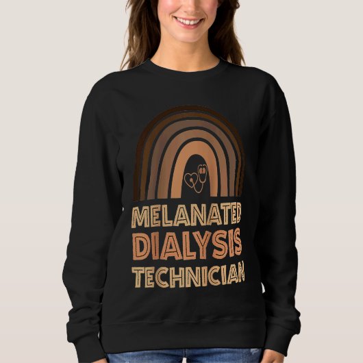 Black Dialysis Technician Melanated Woman Black Hi Trui (Voorkant)