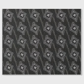 Black Diamond Abstract Kite Doodle Cadeaupapier (Vlak)