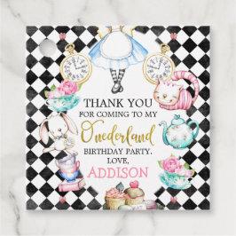 Black Diamond Alice in Onederland 1st Birthday Lab Bedankjes Labels