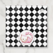 Black Diamond Alice in Onederland 1st Birthday Lab Bedankjes Labels (Achterkant)