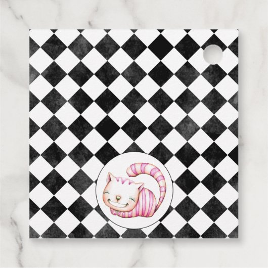 Black Diamond Alice in Onederland 1st Birthday Lab Bedankjes Labels (Achterkant)