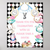 Black Diamond Alice in Wonderland Birthday Sign Poster (Voorkant)