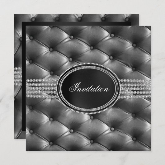 Black Diamond Black Tie Feest Kaart (Voorkant / Achterkant)