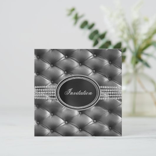 Black Diamond Black Tie Feest Kaart (Staand voorkant)