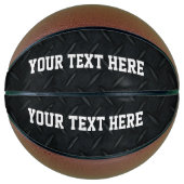 Black Diamond Bord Cool Custom Text Rugged Basketbal (Voorkant)