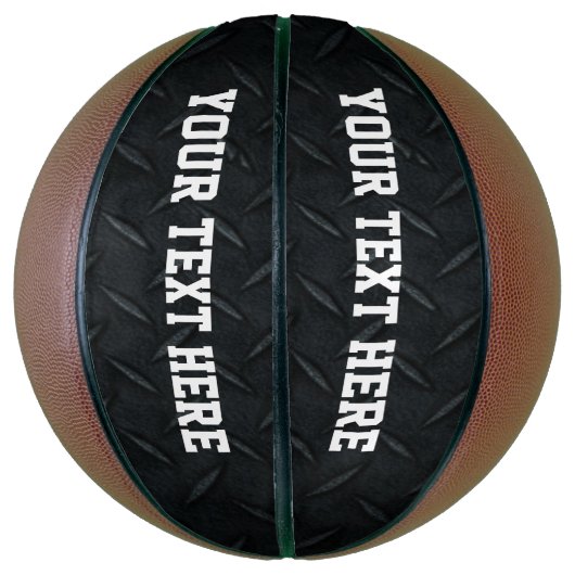Black Diamond Bord Cool Custom Text Rugged Basketbal (Verticaal)