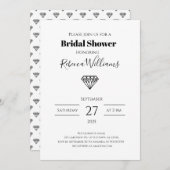 Black Diamond bruids douche uitnodiging (Voorkant / Achterkant)