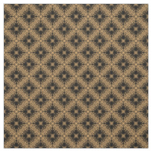 Black Diamond Burst op Golden Tan Pattern Stof