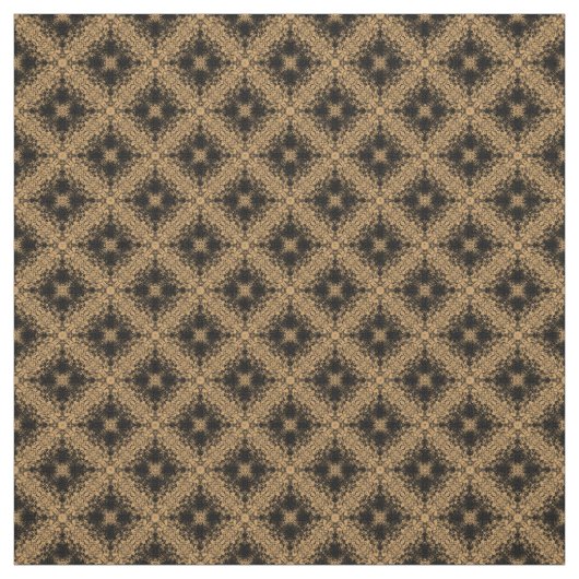 Black Diamond Burst op Golden Tan Pattern Stof (Swatch)