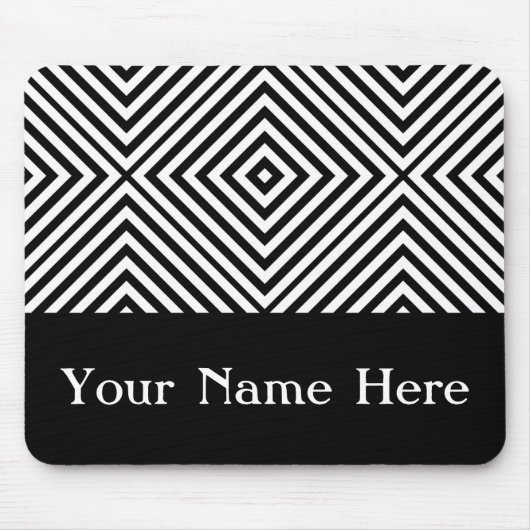 Black Diamond Chevron met eigen naam Muismat (Voorkant)