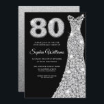 Black Diamond Dress Womans 80th Birthday Party Kaart<br><div class="desc">Black Diamond Dress Womans 80th Birthday Party Invitation Variations to the uitnodiging and matching items in our store</div>
