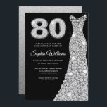 Black Diamond Dress Womans 80th Birthday Party Kaart<br><div class="desc">Black Diamond Dress Womans 80th Birthday Party Invitation Variations to the uitnodiging and matching items in our store</div>