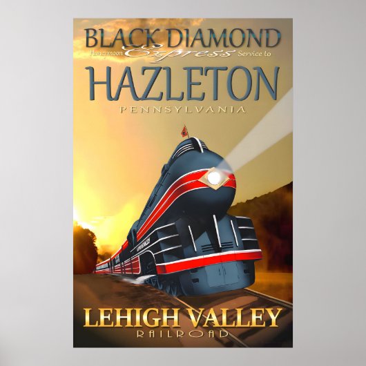 Black Diamond Express Hazleton Pennsylvania Trein Poster (Voorkant)