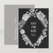 Black Diamond  Flowers Sla de datum op Aankondigingskaart (Voorkant / Achterkant)