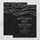 Black & Diamond Glamour Bling Party Uitnodigingen (Voorkant / Achterkant)