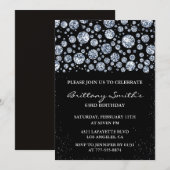 Black Diamond Glitter Sparkle 63e verjaardag Kaart (Voorkant / Achterkant)