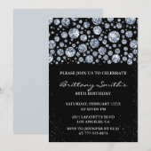Black Diamond Glitter Sparkle 88ste verjaardag Kaart (Voorkant / Achterkant)