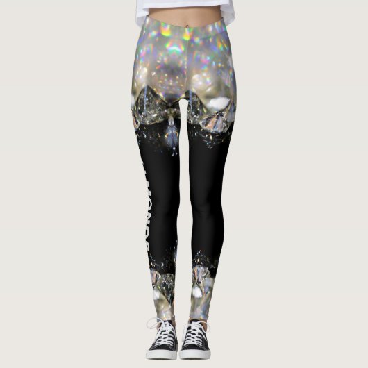 Black Diamond Modern Trendy Mode Sport Sjabloon Leggings (Voorkant)