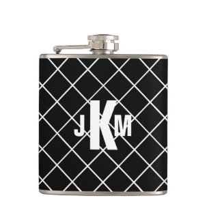Black Diamond Monogrammed Mannen Heupfles